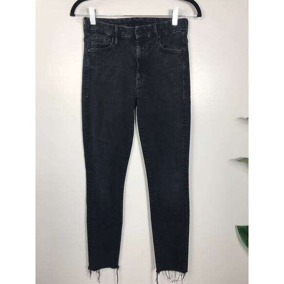 Mother Looker Ankle Fray Blackbird Denim Women's 26 High Waisted Jeans Capsule - Picture 2 of 13